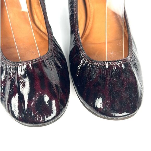 LANVIN Deep Burgundy Patent Leather Ballet Flats 38,5 US 7,5 - Picture 5 of 10